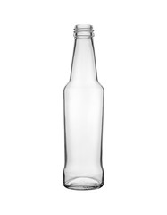 Empty transparent glass jar isolated on white