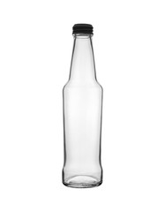 Empty transparent glass jar isolated on white