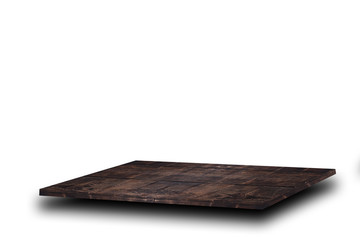 Wood table top isolated on white background for display or montage product, design concept.
