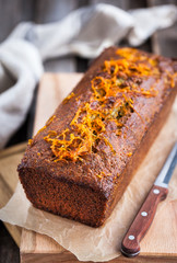 Delicious homemade orange and poppy seeds loaf cake