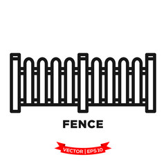 fence icon vector logo template