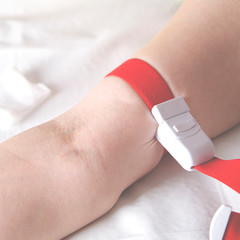 Woman's vein ready for intravenous injection during