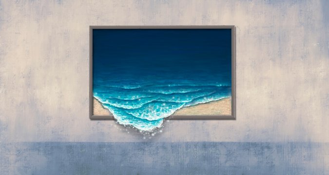 Surreal wave painting 