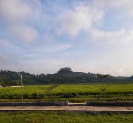 landscape with road and clouds