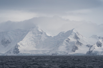 Fototapeta na wymiar Greenwhich island as seen from the sea in Antarctica