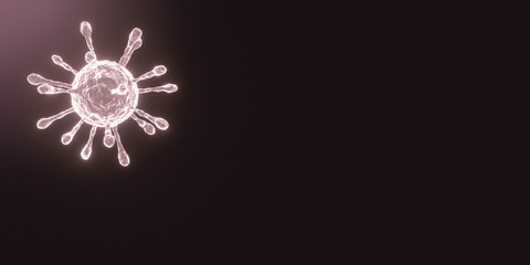 Coronavirus 2019-nCov novel coronavirus concept resposible for asian flu outbreak and coronaviruses influenza as dangerous flu strain cases as a pandemic. Microscope virus close up. 3d rendering