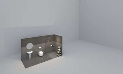 3d render of interior design