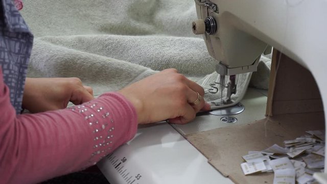 textile and weaving factory close up to label planting