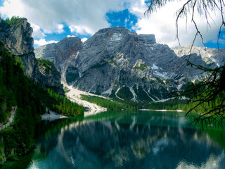 Fototapeta na wymiar Lake of Braies, Italy.