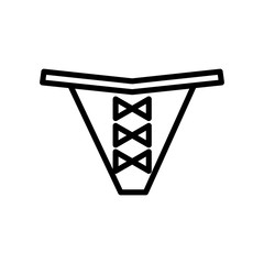 Female panties vector linear icon in flat style isolated on white background. Outline illustration of woman underwear