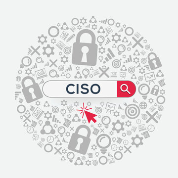 CISO mean (chief information security officer) Word written in search bar ,Vector illustration.