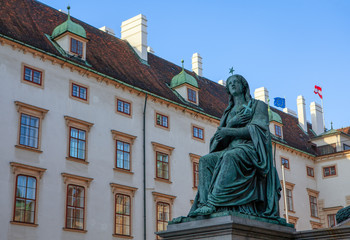 Fototapeta na wymiar Emperor Franz I monument in Vienna , statue of Glaube 