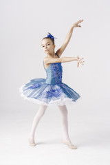 Naklejka premium Ballerina girl fairytale beauty on white background