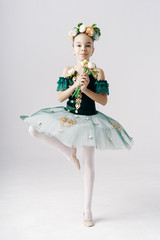 Ballerina girl fairytale beauty on white background