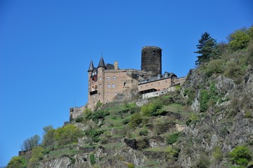 Fototapeta na wymiar Burg Maus im Rheintal