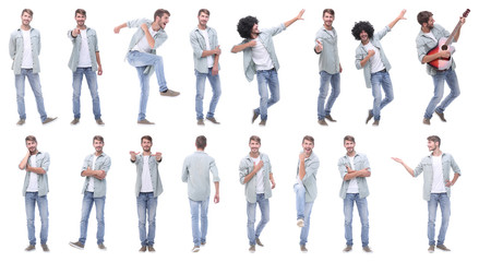 Obraz premium collage of photos of a modern handsome guy.