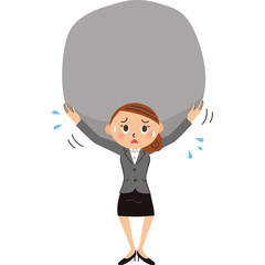 重圧を支える女性会社員