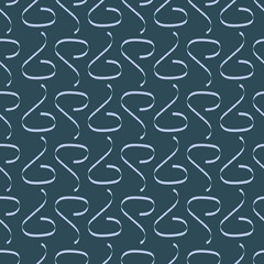 Blue geometric curl repeat seamless pattern print.