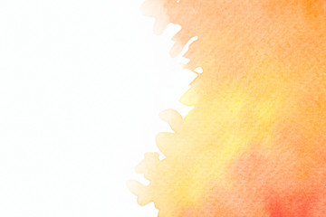 Red and orange tones Abstract background image with watercolor painted on white paper.