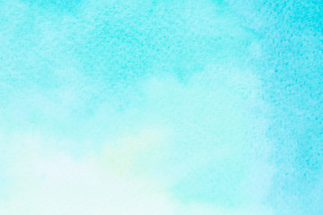 Abstract background image of sea with watercolor painted on white paper.