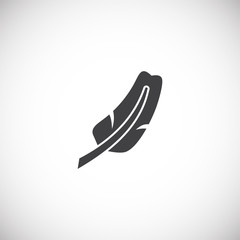 Feather icon on background for graphic and web design. Creative illustration concept symbol for web or mobile app