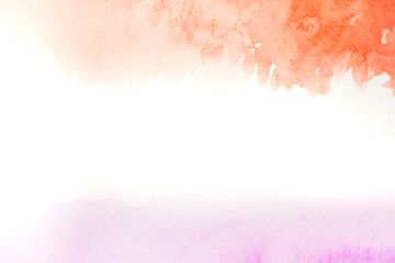 Red and orange tones Abstract background image with watercolor painted on white paper.