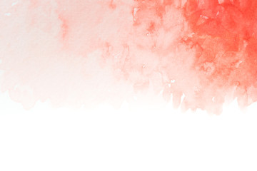 Red and orange tones Abstract background image with watercolor painted on white paper.