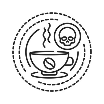 recommend clip art: Coffee addiction black line icon. Dependence on caffeine consumption. Pictogram for web page, mobile app, promo. UI UX GUI design element. Editable stroke.