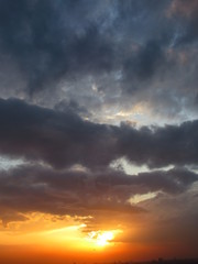 dramatic sky with clouds