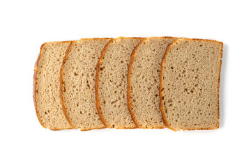 Traditional Homemade Sliced Bread Isolated on White