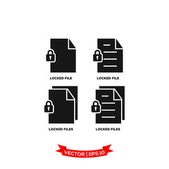 locked file icon in trendy flat style, padlock, file icon