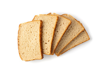 Traditional Homemade Sliced Bread Isolated on White