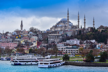 Fototapeta na wymiar Panoramic View of Istanbul city, Turkey