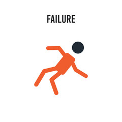 Failure vector icon on white background. Red and black colored Failure icon. Simple element illustration sign symbol EPS