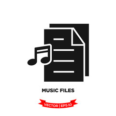 Fototapeta na wymiar music file icon in trendy flat style, file icon, document icon, music note icon