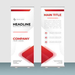 Roll Up Banner red business design template vector