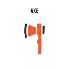 Axe vector icon on white background. Red and black colored Axe icon. Simple element illustration sign symbol EPS