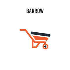 Barrow vector icon on white background. Red and black colored Barrow icon. Simple element illustration sign symbol EPS