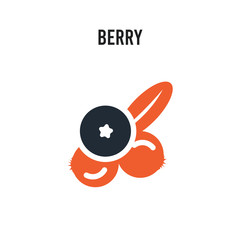 berry vector icon on white background. Red and black colored berry icon. Simple element illustration sign symbol EPS