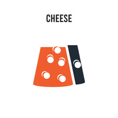 Cheese vector icon on white background. Red and black colored Cheese icon. Simple element illustration sign symbol EPS