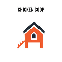 Chicken coop vector icon on white background. Red and black colored Chicken coop icon. Simple element illustration sign symbol EPS © t-vector-icons
