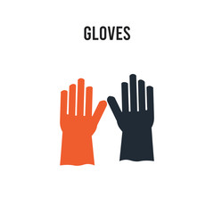 Gloves vector icon on white background. Red and black colored Gloves icon. Simple element illustration sign symbol EPS