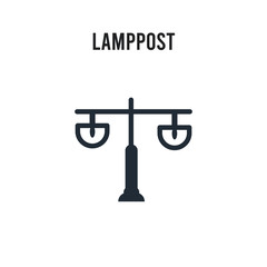 Lamppost vector icon on white background. Red and black colored Lamppost icon. Simple element illustration sign symbol EPS