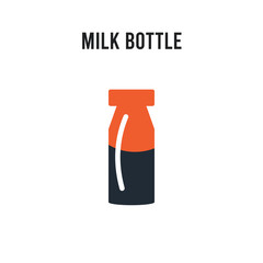 Milk bottle vector icon on white background. Red and black colored Milk bottle icon. Simple element illustration sign symbol EPS