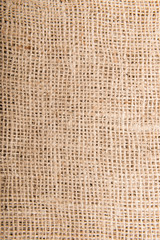 Material for jute sack. Closeup, texture .