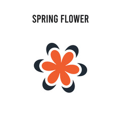 Spring Flower vector icon on white background. Red and black colored Spring Flower icon. Simple element illustration sign symbol EPS