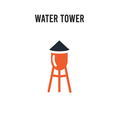 Water tower vector icon on white background. Red and black colored Water tower icon. Simple element illustration sign symbol EPS