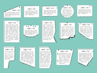 フレームセット＿破れたメモ帳＿手描風