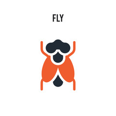 Fly vector icon on white background. Red and black colored Fly icon. Simple element illustration sign symbol EPS