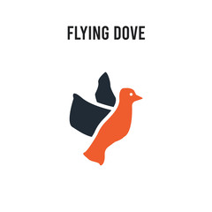 Flying Dove vector icon on white background. Red and black colored Flying Dove icon. Simple element illustration sign symbol EPS